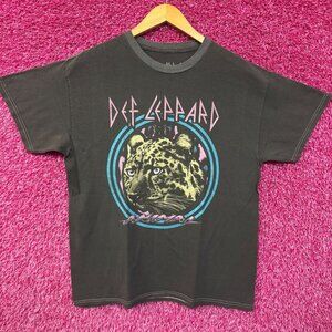 Def Leppard Animal Neon Jungle Cat Heavy Metal Band Tee M